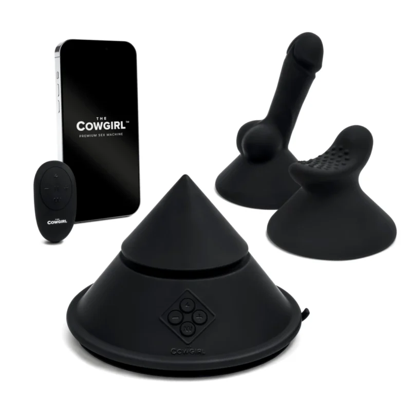 The Cowgirl Cone Intimate Machine Wireless Remote 20 Modes Black