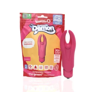 The Screaming O 4B Demon Strawberry Mini Vibrator - Compact, Waterproof, Pink