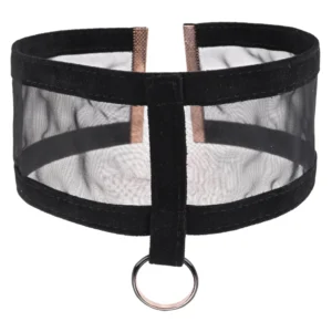 Sportsheets Sex & Mischief Sheer Day Collar Black-Gold Adjustable Velvet