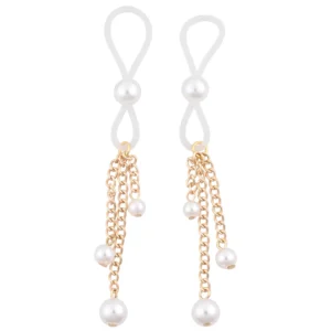 Sportsheets S&M Pearl Adjustable Nipple Ties - Elegant Faux Pearl Design