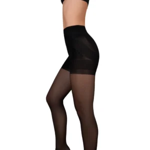 Bye Bra Power Up 40 Den Black S Shaping Tights with Tummy Control