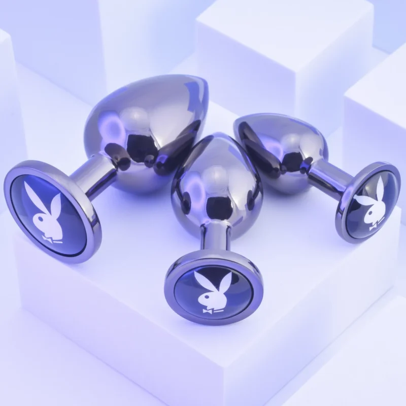 Playboy Pleasure 3-Piece Hematite Anal Plug Set - Graduated Sizes