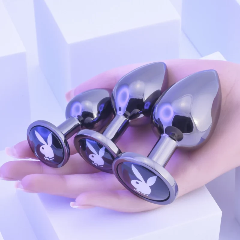 Playboy Pleasure 3-Piece Hematite Anal Plug Set - Graduated Sizes