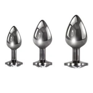 Playboy Pleasure 3-Piece Hematite Anal Plug Set - Graduated Sizes