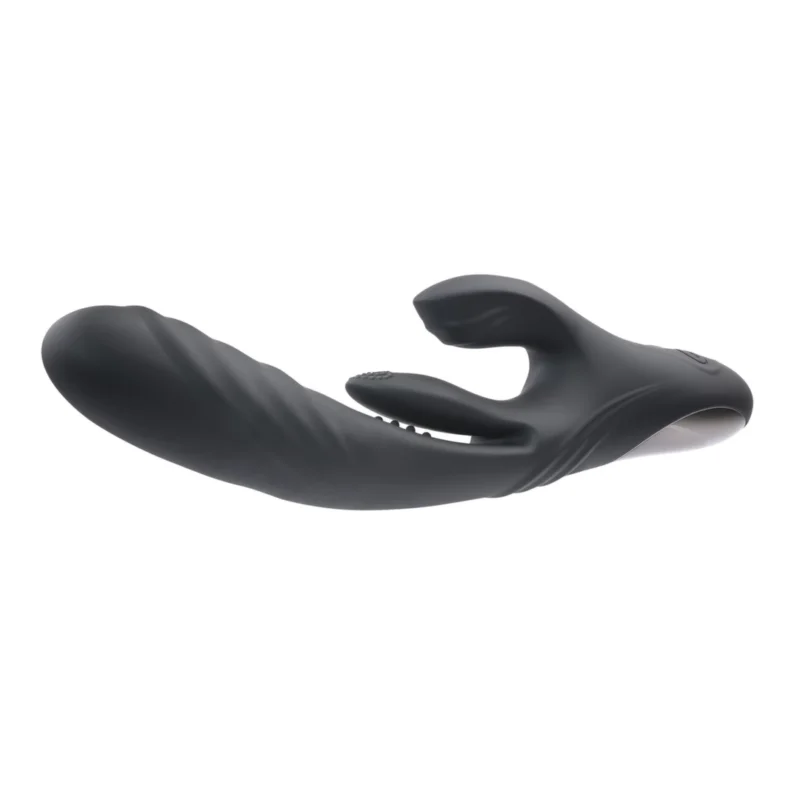 Playboy Pleasure Rapid Rabbit Black - Multi-Action Intimate Device, 10"