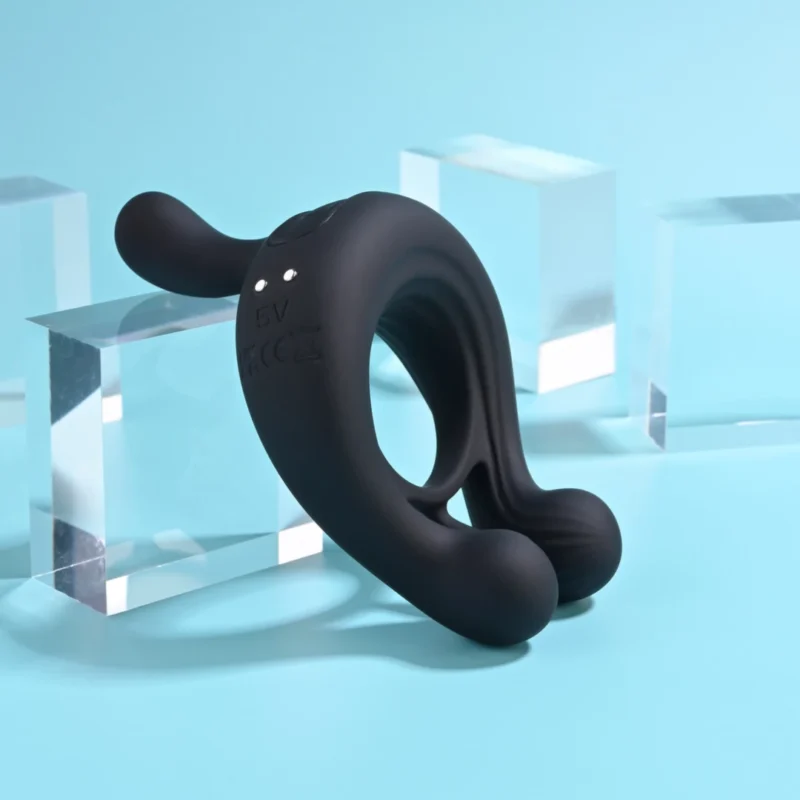 Playboy Pleasure Triple Play Vibrating Ring Black, 9 Modes, Remote Control