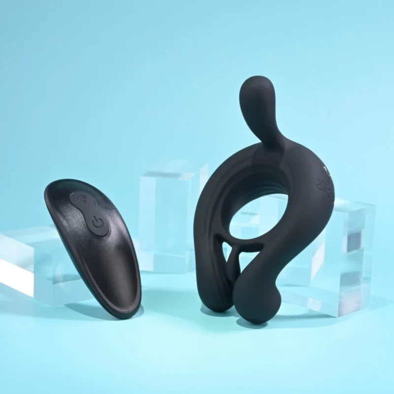 Playboy Pleasure Triple Play Vibrating Ring Black, 9 Modes, Remote Control
