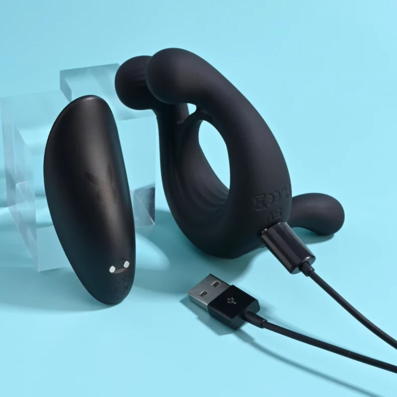 Playboy Pleasure Triple Play Vibrating Ring Black, 9 Modes, Remote Control
