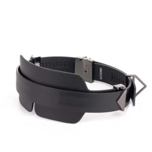 LOCKINK Blindfold Kit Black - Adjustable Leather Eye Mask with Buckles