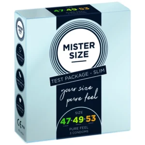 Mister Size Test Box Condom Set 47/49/53 mm Ultra-Thin Vegan 3 pcs