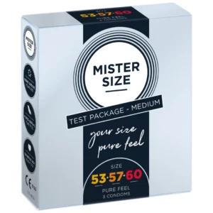 MISTER SIZE Condom Test Box 53-57-60 mm M/L/XL Ultra-Thin Vegan 3 pcs