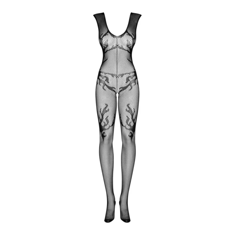 Obsessive Bodystocking F241 Black S/M/L - Modern Mesh, Open Back
