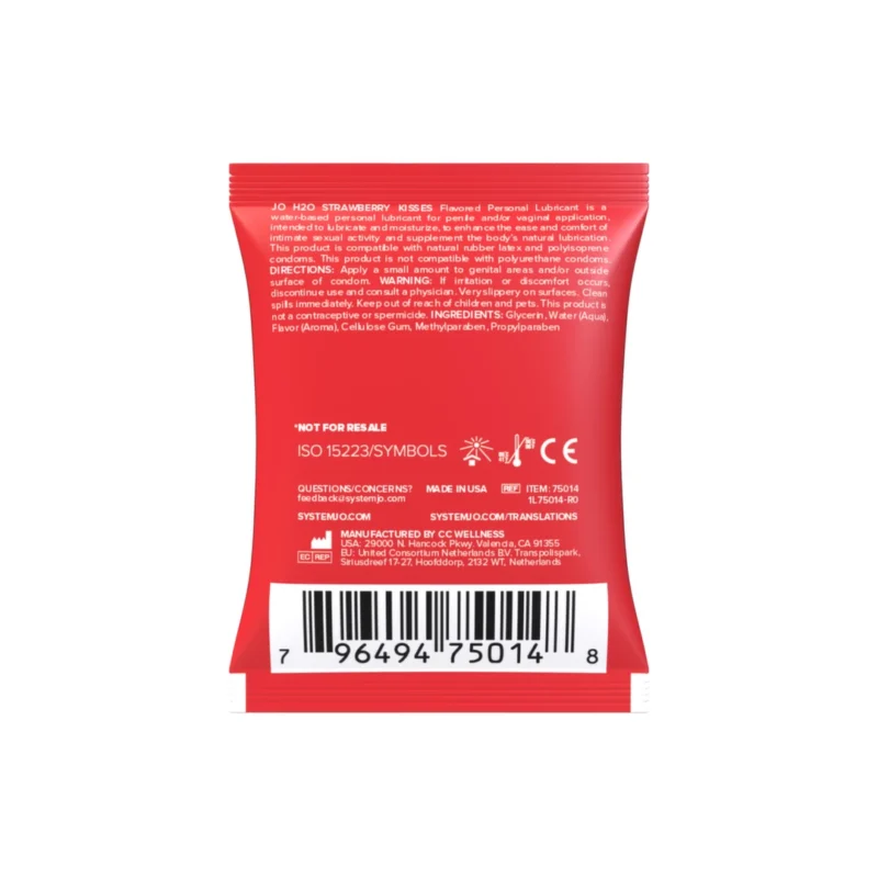System JO H2O Strawberry Personal Lubricant Sachet 5 ml