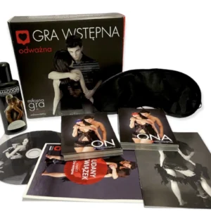 Love Academy Couples Game Set with Massage Oil and Blindfold, 54 Cards