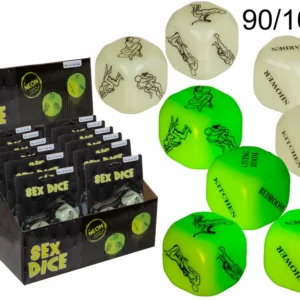 Kamasutra Glow-in-the-Dark Dice Set - Couples Game, 2 Pieces