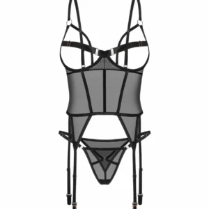 Obsessive Freedom Euridia korsetų rinkinys juodas - Elegant Lingerie Ensemble