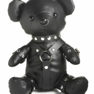 XR Brands Gimp Bear Black - Vegan Leather Decorative Plush Model