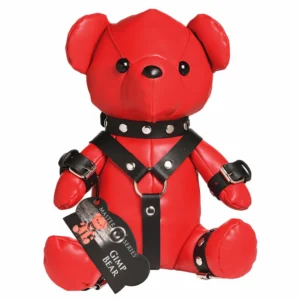 XR Brands Gimp Bear Red Vegan Leather Collectible Plush Toy
