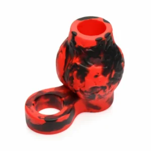 XR Brands Hell Hound Silicone Red Ball Ring & Stretcher, 88.9 mm