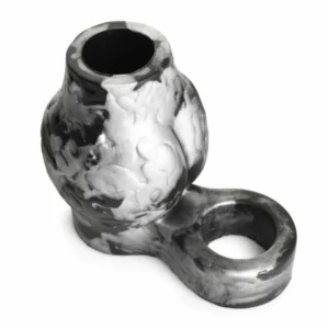 XR Brands Night Prowler Silicone Support Ring with Ball Stretcher, Gray