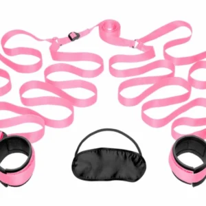 FRISKY Bed Cuff System Pink - Adjustable Neoprene Bedroom Restraint Kit