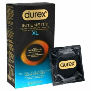 Prezervatyvai „Durex Intensity XL“ 61 mm, ypač ploni, be latekso, 10 vnt.