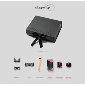 Obsessive Wonderia Luxury Gift Box Black - Lingerie, Mask & Fragrance Set