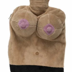 Iš mėlyno karšto vandens butelio minkštas dangtelis, krūtinės forma, 1L rožinė