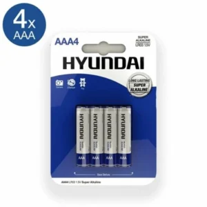 Hyundai AAA Alkaline Batteries 4-Pack High Performance Long Life