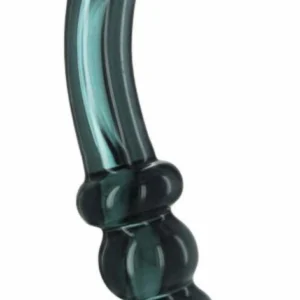 Hamsa dviejų galų stiklinis intymus masažuoklis Smoky Jade Large