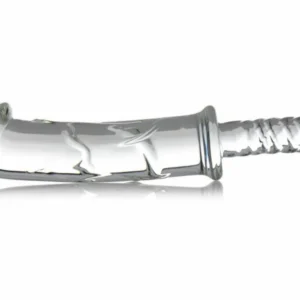 Glas Battle Rammer Borosilicate Glass Intimate Thruster, Ribbed Handle, Clear