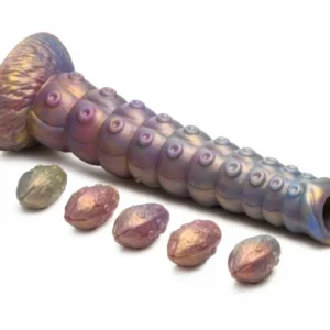 XR Brands Deep Invader Silicone Tentacle with Removable Eggs, Multicolor