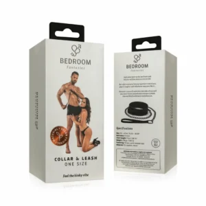 EasyToys Faux Leather Adjustable Collar with Metal Chain Leash 47cm