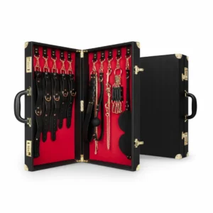 Bedroom Fantasies Locker Collection Bondage Set 13 pcs Cow Leather Case