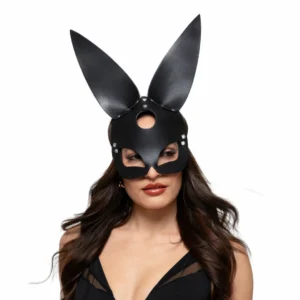 Bedroom Fantasies Bold Bunny Mask Black Adjustable Leather Accessory
