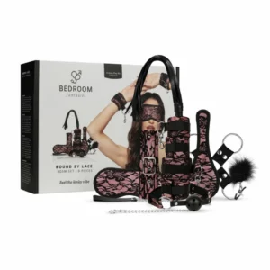 Bedroom Fantasies Bound by Lace 8-Piece Restraint Set Pink