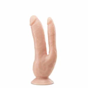 Dr. Skin Double Model 8,5'' Vanilla – dviguba intymi sistema, PVC