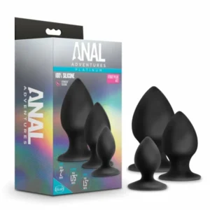 Blush Novelties Anal Adventures Platinum Stout Plug Kit Silikoninis 3 dydžiai