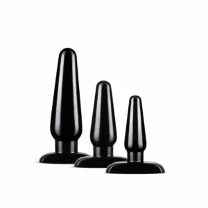 Blush Novelties Anal Adventures Basic Plug Kit rinkinys iš 3 – juodas, graduoti dydžiai