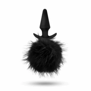 Blush Anal Adventures Platinum Rabbit Tail Plug Silicone Black S