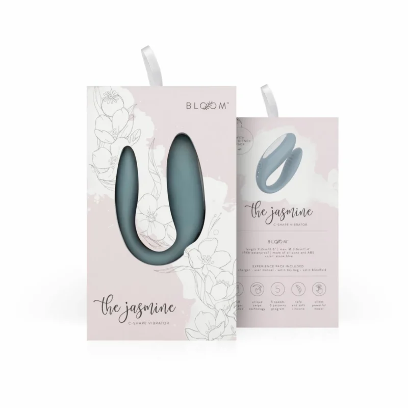 Bloom Jasmine C formos vibratorius Green – minkštas silikonas, valdomas perbraukimu