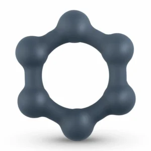 Boners Hexagon Silicone Ring with Integrated Steel Elements, Black