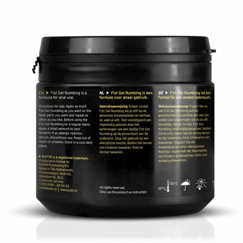 BUTTR Fisting Gel Numbing 500ml – ilgalaikė komforto formulė