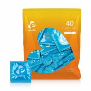 EasyGlide Flavored Latex Condoms 40 pcs - Assorted Fruit Aroma, Anatomical Fit
