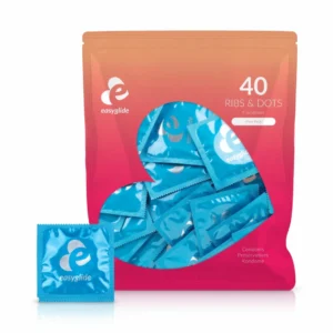 EasyGlide Ribs & Dots Intimate Protection Condoms 40 pcs Anatomical Fit