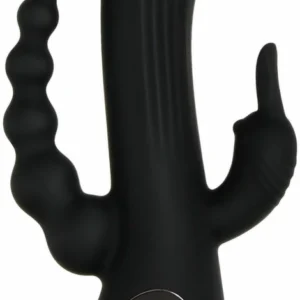 Evolved Trifecta Multi-Motor Silicone Vibrator Black Waterproof