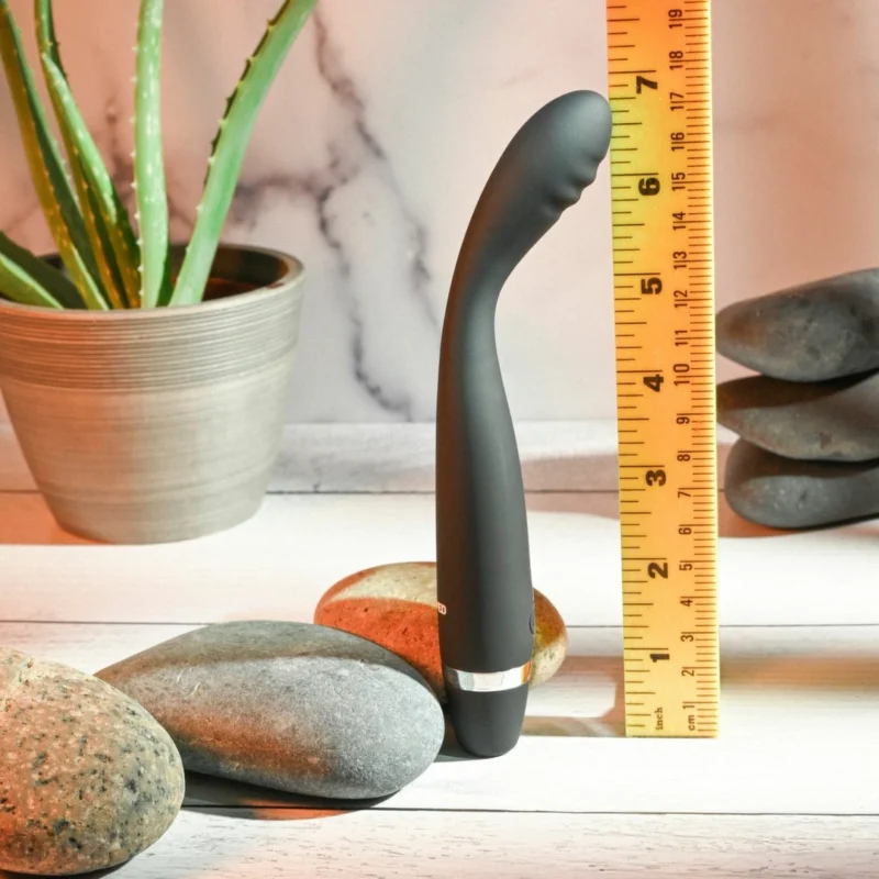 Išvystytas Skinny lenktas silikoninis vibratorius juodas – 10 režimų, atsparus vandeniui