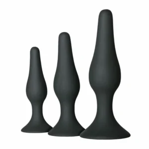 EasyToys Anal Training Set - 3 Size Silicone Model, Black