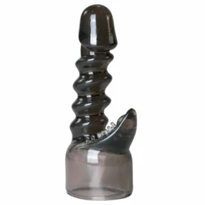 Easytoys Spiral Wand Attachment Black - Textured Silicone Head Cover