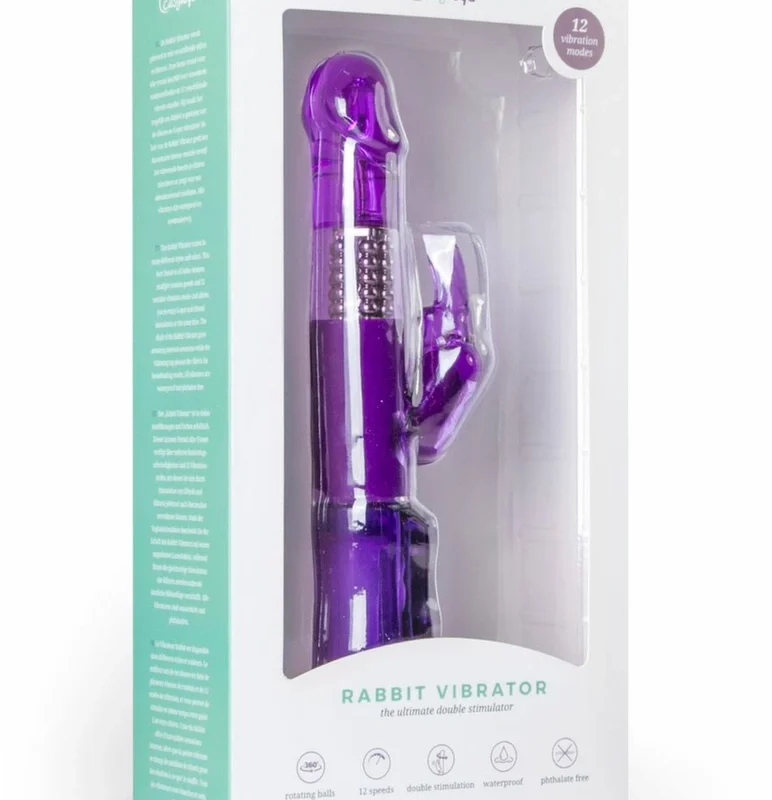 Easytoys Rabbit Vibrator Purple – 12 režimų, vandeniui atsparus silikoninis dizainas